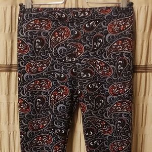 Cozy Brand Paisley Print Thermal Leggings SZ Small